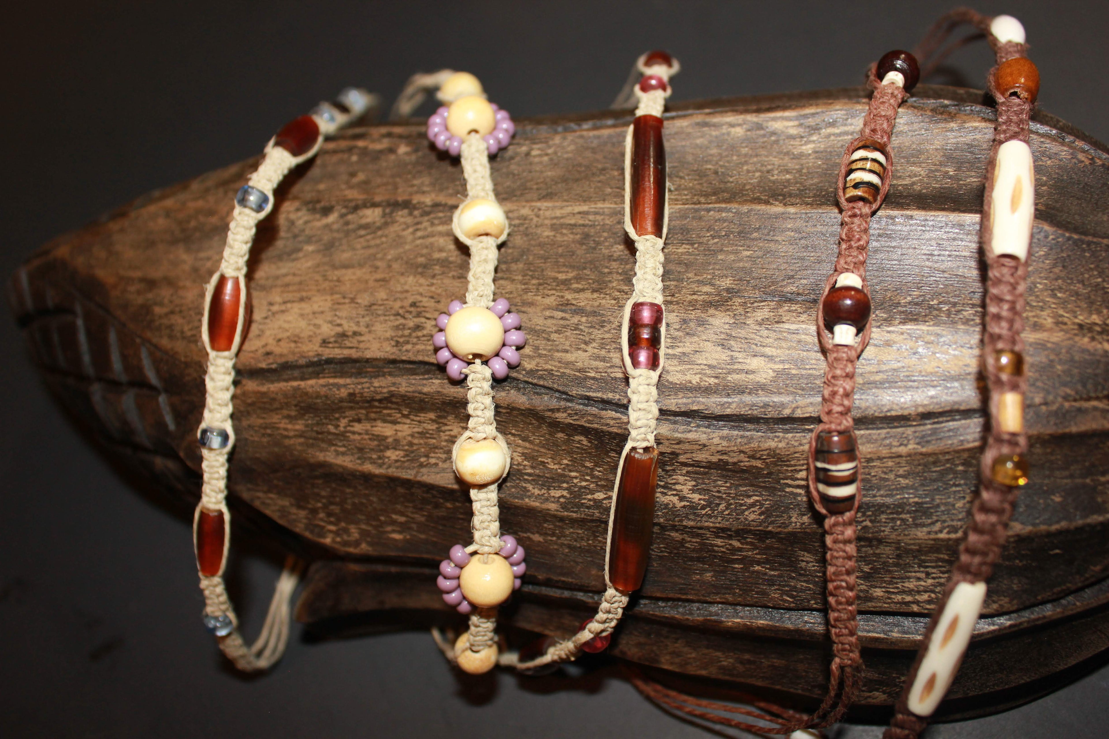 Stone & Crystal Hemp Bracelets + Anklets