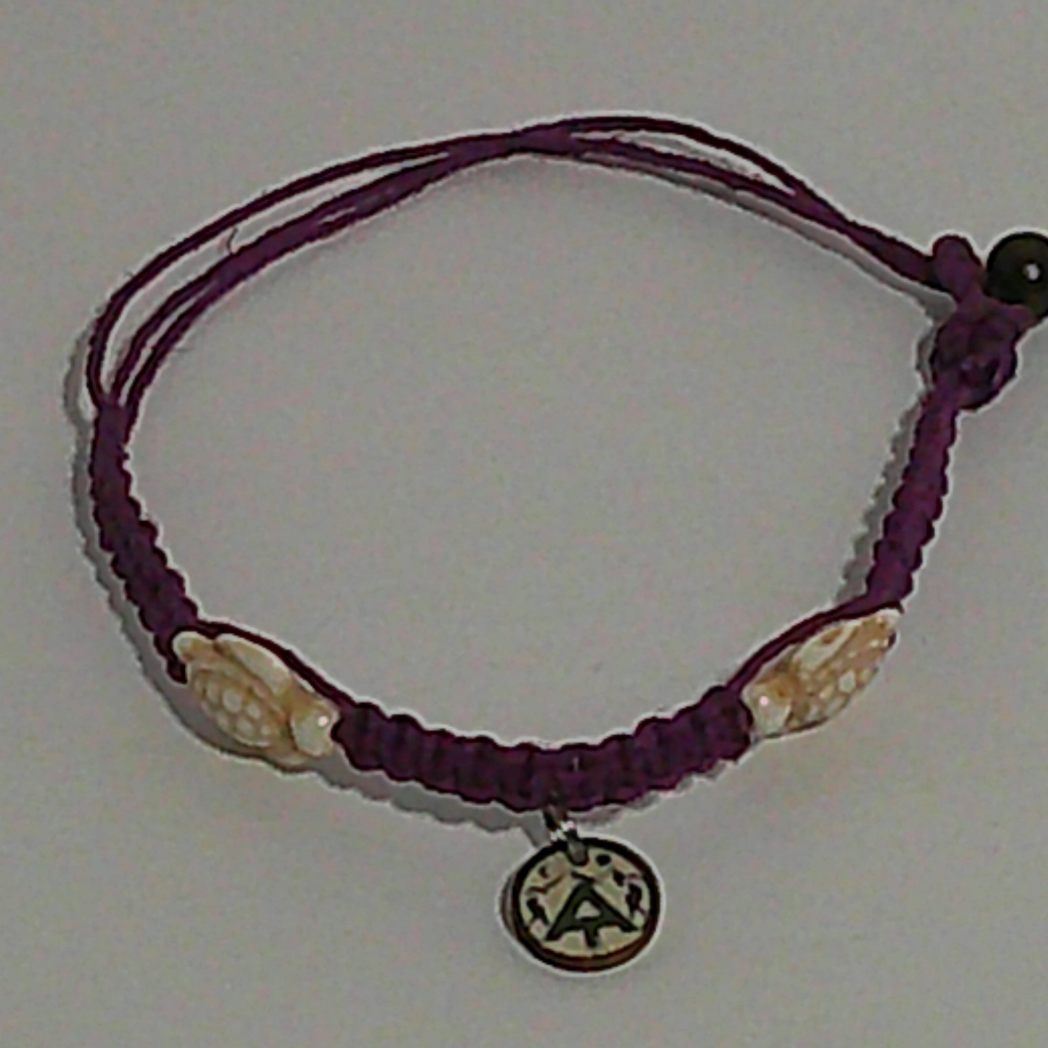 Purple Hemp Bracelet/Anklet with Hematite Turtles – Appalachian Trail ‘AT’ Charm