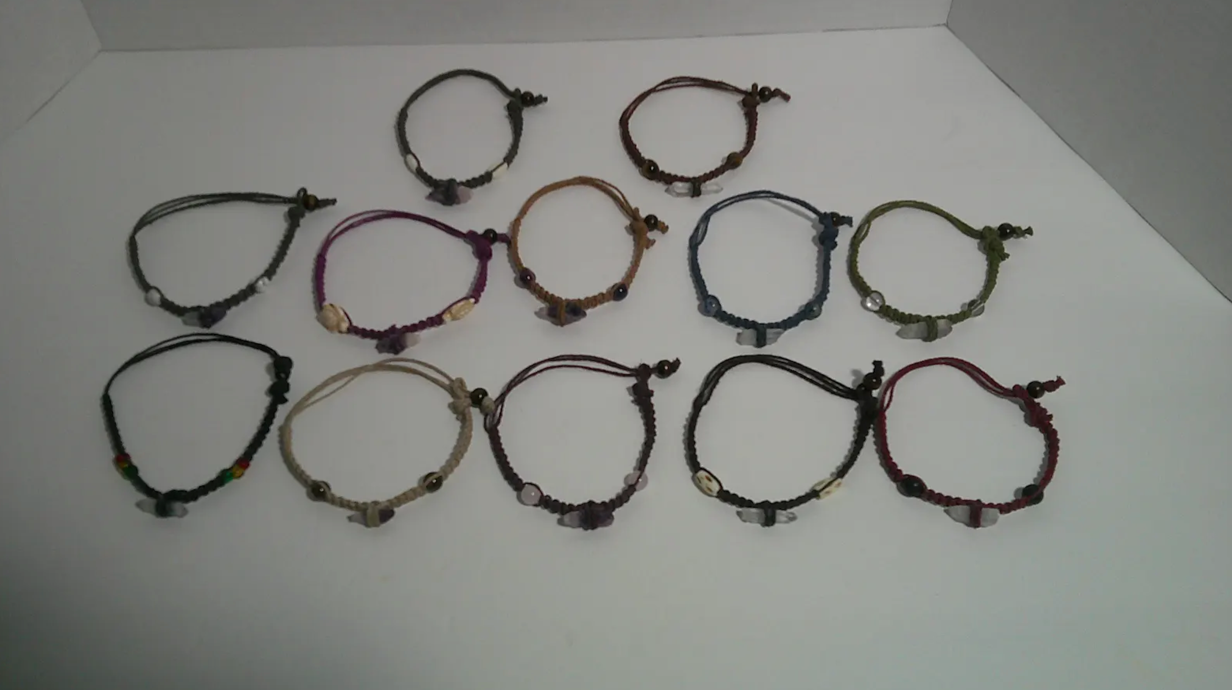 Quatrz Crystal/Amethyst Bracelet/Anklet Bundle – 12 Piece Wholesale Variety pack